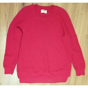 Old Navy Women's Robbie Red Crew Neck Long Sleeved Sweater Cotton Blend Size M